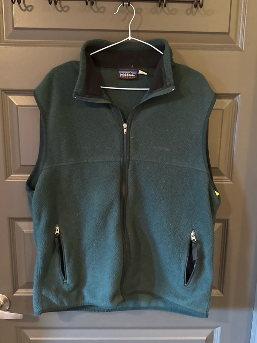 Vintage Patagonia Synchilla Fleece Full Zip Vest Dark Green Men's XL